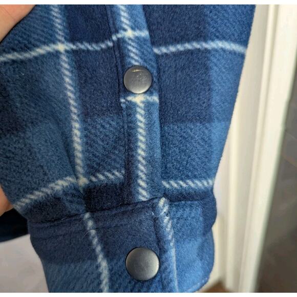 Voyager Mens Super Plush Shirt Jacket Shacket Plaid Blue Snap Button Big Sz 3XL - Picture 9 of 12
